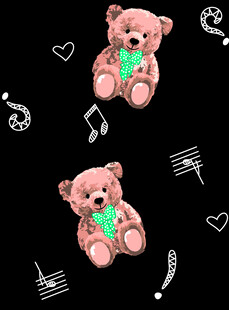 手绘熊满印数码