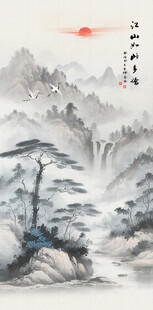 竖幅山水画