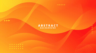 橙色渐变波浪抽象矢量背景