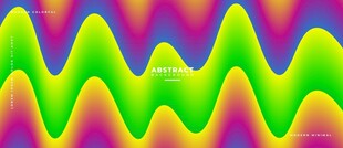 彩色波浪抽象矢量背景