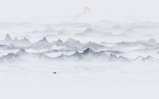 山水画电视背景墙