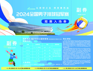 地产排球比赛观赛入场券