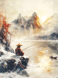 独钓寒江雪素材-独钓寒江雪图片-独钓寒江雪设计模板-昵图网