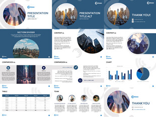 圆形极简城市地标风景商务办公P