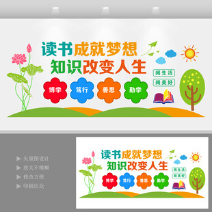 校园阅读室教室读书文化背景墙