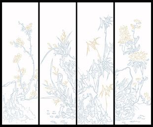 梅兰竹菊装饰画
