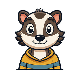 矢量动物卡通浣熊