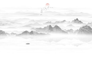 水墨意境山水画