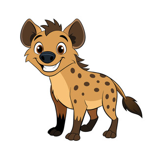 矢量动物可爱棕色鬣狗