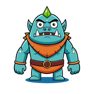 矢量卡通动漫角色设计怪兽