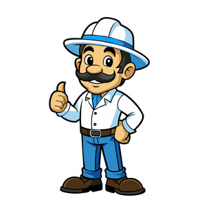 矢量人物戴遮阳帽墨西哥男人