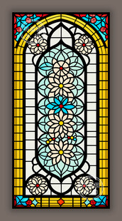 蒂凡尼教堂彩绘玻璃花窗图案