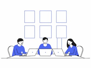 团队合作商务插画