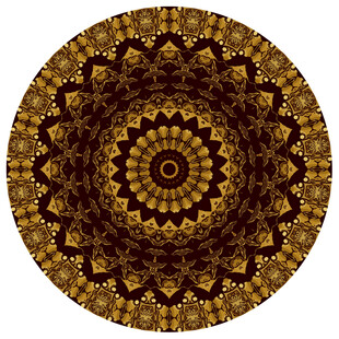 圆形奢华金色花纹