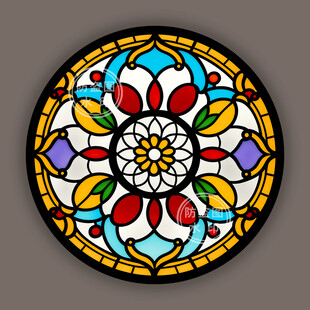 吊顶穹顶蒂凡尼教堂彩绘玻璃图案