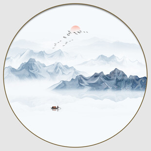 圆形山水画