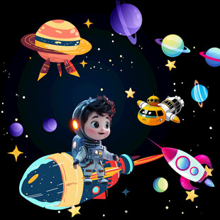 卡通儿童星空