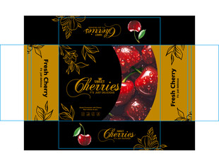 金卡高档车厘子平面展开图