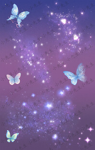 宇宙星空银河星云蝴蝶插画壁纸