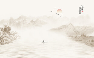 禅境水墨装饰画背景墙