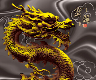 龙雕塑金龙