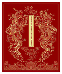 升龙双龙戏珠中国龙浮雕龙纹包装