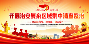 治安整治复杂区域宣传展板