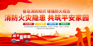 消防安全背景展板