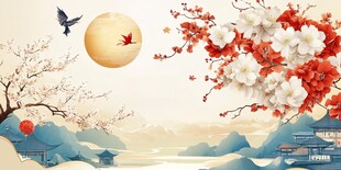 仙鹤图花鸟图素材-仙鹤图花鸟图图片-仙鹤图花鸟图设计模板-昵图网