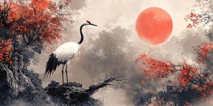 旭日仙鹤素材-旭日仙鹤图片-旭日仙鹤设计模板-昵图网
