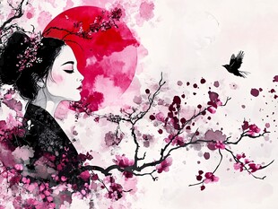 美人 画 水墨画 女性 自作 日本画 水墨画 女性の肖像 肉筆原画 水墨画
