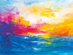 抽象画 【風景-1】 抽象风景无框画1_图品汇
