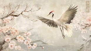 仙鹤图花鸟图素材-仙鹤图花鸟图图片-仙鹤图花鸟图设计模板-昵图网