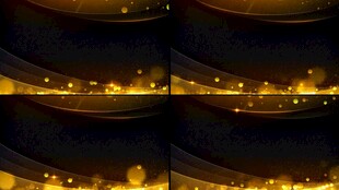 金色光斑粒子线条边框循环通道