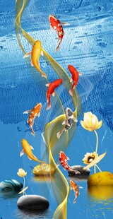 莲花九鱼玄关
