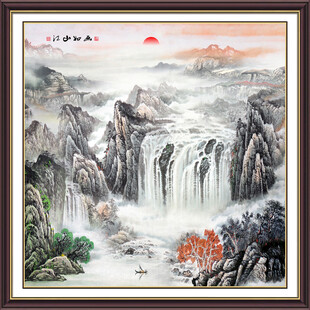 旭日东升山水