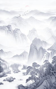 玄关水墨画装饰画