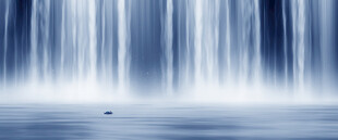 流水生财瀑布山水幕墙