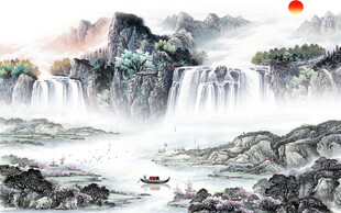 大气 中式意境山水 TIF分层