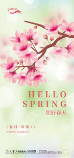 春季花朵节气海报