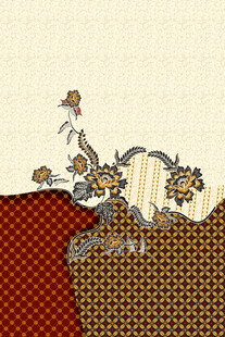 花朵抽象几何格子数码印花