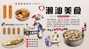 潮汕美食背景墙