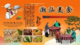 潮汕美食背景墙