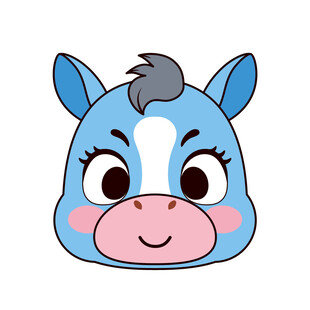 马宝宝头像卡通插画