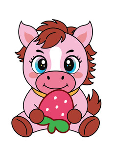 马宝宝卡通插画水果