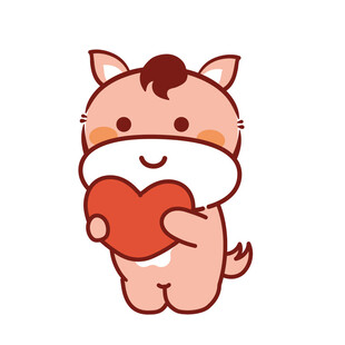 小萌马卡通插画表情包