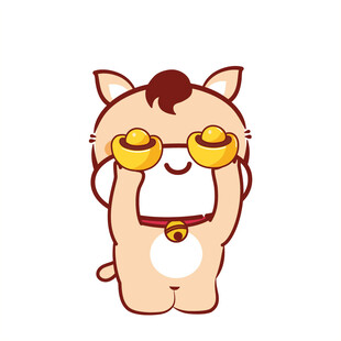 小萌马卡通插画表情包