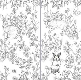 素描兔子壁画
