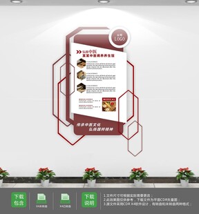 中医竖版文化墙