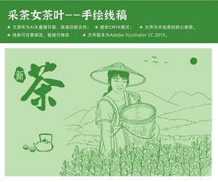 绿茶采摘茶叶包装采茶的女人